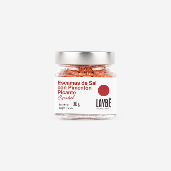 Glass Jar of Spanish Spicy Paprika Salt Flakes 100g